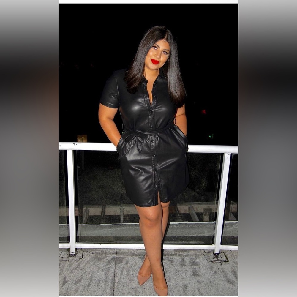 L black leather dress